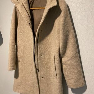Muji Wool Hooded Coat in Oat